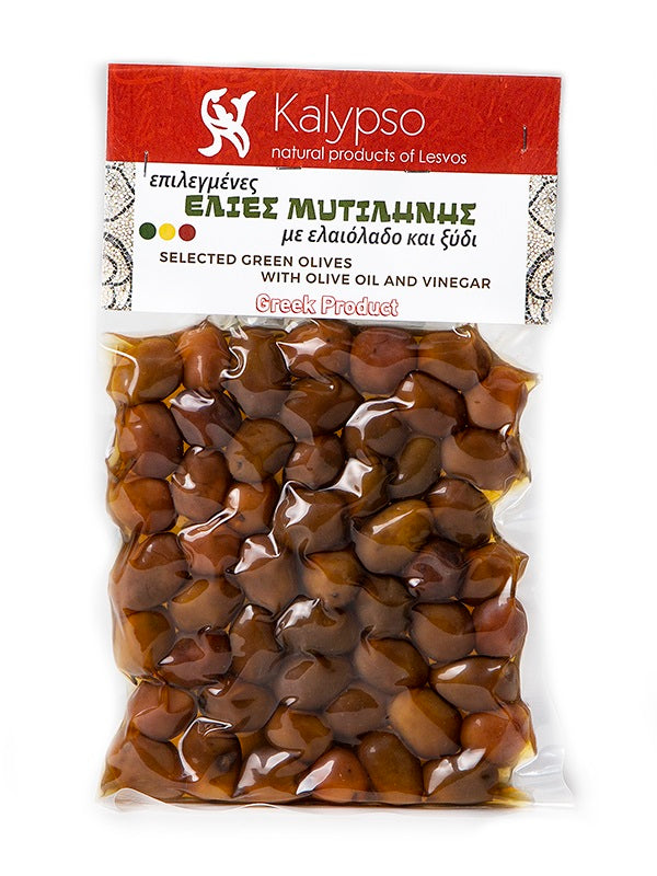 Selected Green Olives in Virgin Olive Oil and Vinegar-Vacuum 200g