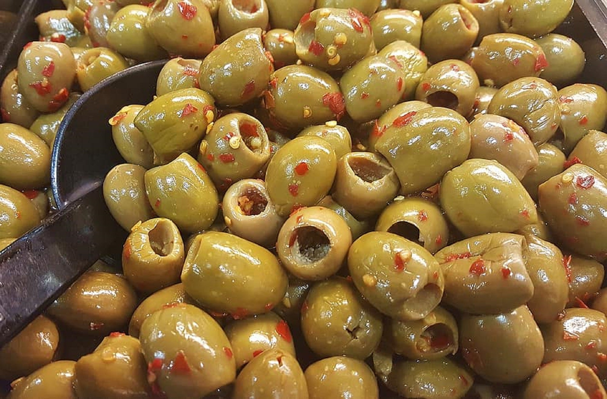 Unpitted Green Olives in Olive oil & Vinegar-Vacuum 200g