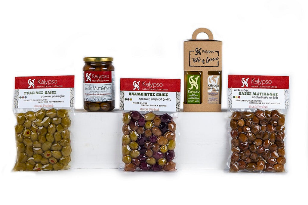 Mixed Greek Olives-(Brown,Green,Black) in Brine - Vacuum 200g